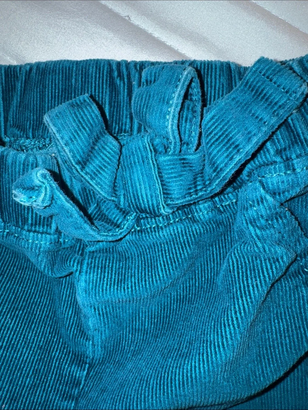 Fun Fall Outfit - Teal Corduroy Pants with Coordinating Gray Plaid Tunic Top